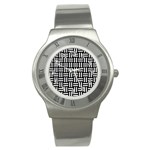 Frets Mosaic Pattern Geometric Stainless Steel Watch Front