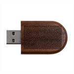 Marble Cracked Pattern Surface Wood Oval USB Flash Drive USB