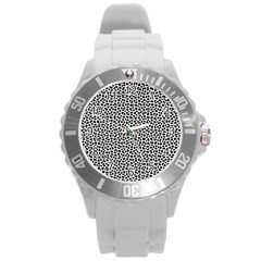 Marble Cracked Pattern Surface Round Plastic Sport Watch (l) by Bedest