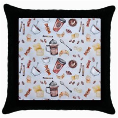 Coffee Mania Caffeine Throw Pillow Case (black) by Bedest