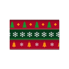 Christmas Time Pattern Christmas Ornament Sticker (rectangular) by Bedest