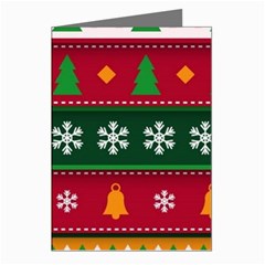 Christmas Time Pattern Christmas Ornament Greeting Cards (pkg Of 8)