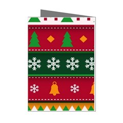 Christmas Time Pattern Christmas Ornament Mini Greeting Cards (pkg Of 8)