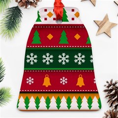 Christmas Time Pattern Christmas Ornament Bell Ornament (two Sides)