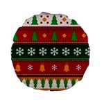 Christmas Time Pattern Christmas Ornament Standard 15  Premium Flano Round Cushions Back