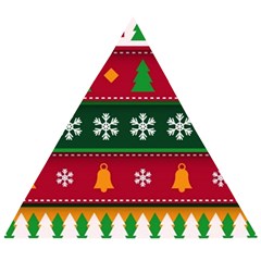 Christmas Time Pattern Christmas Ornament Wooden Puzzle Triangle by Bedest