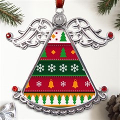 Christmas Time Pattern Christmas Ornament Metal Angel With Crystal Ornament