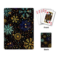 Gold Teal Snowflakes Gold Abstract Christmas Playing Cards Single Design (rectangle)