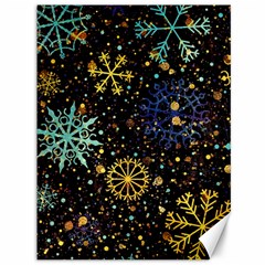 Gold Teal Snowflakes Gold Abstract Christmas Canvas 36  X 48  by Bedest