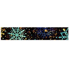 Gold Teal Snowflakes Gold Abstract Christmas Large Premium Plush Fleece Scarf 