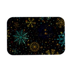 Gold Teal Snowflakes Gold Abstract Christmas Open Lid Metal Box (silver)   by Bedest