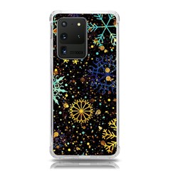 Gold Teal Snowflakes Gold Abstract Christmas Samsung Galaxy S20 Ultra 6 9 Inch Tpu Uv Case by Bedest