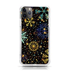 Gold Teal Snowflakes Gold Abstract Christmas Iphone 11 Pro Max 6 5 Inch Tpu Uv Print Case by Bedest