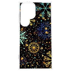 Gold Teal Snowflakes Gold Abstract Christmas Samsung Galaxy S24 Plus 6 7 Inch Tpu Uv Case by Bedest