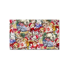 Pattern Kitten Christmas Sticker (rectangular) by Bedest