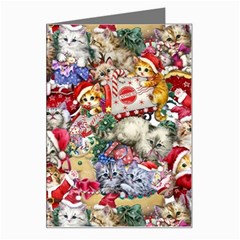 Pattern Kitten Christmas Greeting Card