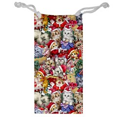 Pattern Kitten Christmas Jewelry Bag by Bedest