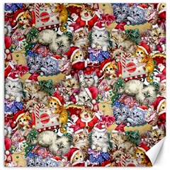 Pattern Kitten Christmas Canvas 16  X 16  by Bedest