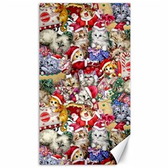 Pattern Kitten Christmas Canvas 40  X 72  by Bedest