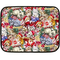 Pattern Kitten Christmas Two Sides Fleece Blanket (mini)