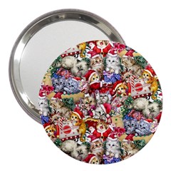 Pattern Kitten Christmas 3  Handbag Mirrors