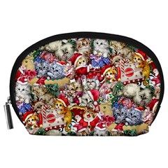 Pattern Kitten Christmas Accessory Pouch (large)