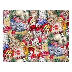 Pattern Kitten Christmas Two Sides Premium Plush Fleece Blanket (large) by Bedest