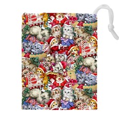 Pattern Kitten Christmas Drawstring Pouch (5xl)