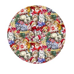 Pattern Kitten Christmas Mini Round Pill Box (pack Of 3) by Bedest