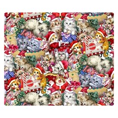 Pattern Kitten Christmas Premium Plush Fleece Blanket (small)