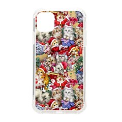 Pattern Kitten Christmas Iphone 11 Tpu Uv Print Case by Bedest