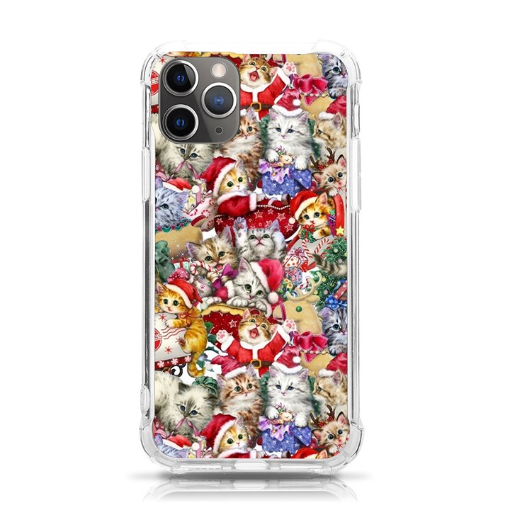 Pattern Kitten Christmas iPhone 11 Pro 5.8 Inch TPU UV Print Case