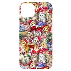 Pattern Kitten Christmas Iphone 14 Plus Black Uv Print Case