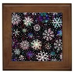 Shiny Winter Snowflake Abstract Christmas Cold Crystal December Framed Tile Front