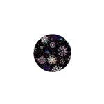 Shiny Winter Snowflake Abstract Christmas Cold Crystal December 1  Mini Buttons Front