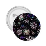 Shiny Winter Snowflake Abstract Christmas Cold Crystal December 2.25  Buttons Front