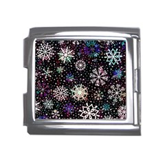 Shiny Winter Snowflake Abstract Christmas Cold Crystal December Mega Link Italian Charm (18mm)