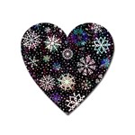 Shiny Winter Snowflake Abstract Christmas Cold Crystal December Heart Magnet Front