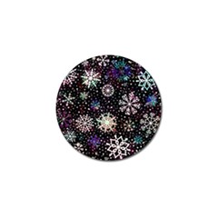 Shiny Winter Snowflake Abstract Christmas Cold Crystal December Golf Ball Marker