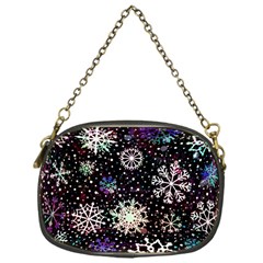 Shiny Winter Snowflake Abstract Christmas Cold Crystal December Chain Purse (One Side)