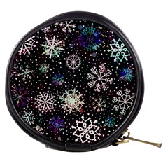 Shiny Winter Snowflake Abstract Christmas Cold Crystal December Mini Makeup Bag