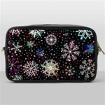 Shiny Winter Snowflake Abstract Christmas Cold Crystal December Toiletries Bag (One Side) Front