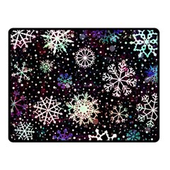 Shiny Winter Snowflake Abstract Christmas Cold Crystal December Fleece Blanket (Small)