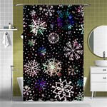 Shiny Winter Snowflake Abstract Christmas Cold Crystal December Shower Curtain 48  x 72  (Small)  Curtain(48  X 72 )