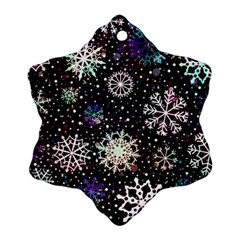 Shiny Winter Snowflake Abstract Christmas Cold Crystal December Snowflake Ornament (Two Sides)