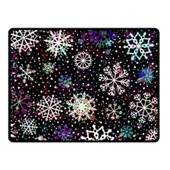 Shiny Winter Snowflake Abstract Christmas Cold Crystal December Two Sides Fleece Blanket (Small)