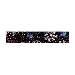 Shiny Winter Snowflake Abstract Christmas Cold Crystal December Premium Plush Fleece Scarf (Mini)