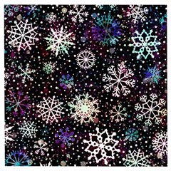 Shiny Winter Snowflake Abstract Christmas Cold Crystal December Wooden Puzzle Square