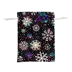 Shiny Winter Snowflake Abstract Christmas Cold Crystal December Lightweight Drawstring Pouch (S)