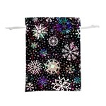 Shiny Winter Snowflake Abstract Christmas Cold Crystal December Lightweight Drawstring Pouch (M) Front